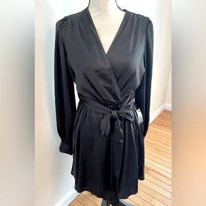 EXPRESS Black Satin Wrap Dress-NWT